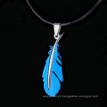 Plume en acier inoxydable Mens chaîne pendentif